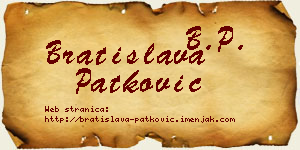 Bratislava Patković vizit kartica